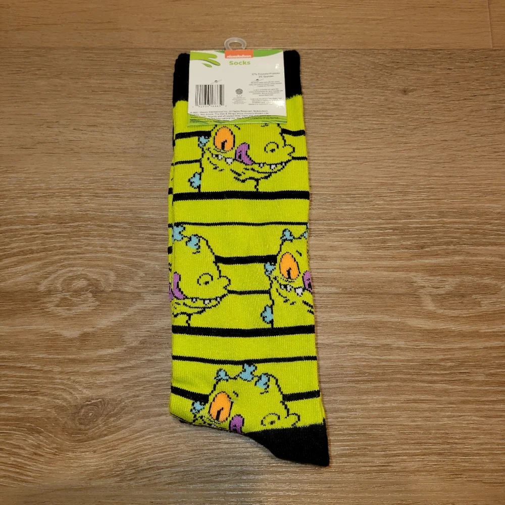 Nickelodeon Rugrats Reptar Socks 2 Pairs Size 6-12 New